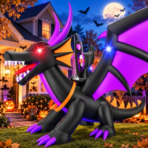 Skirfy 7FT Halloween Inflatable Dragon with LED Lights for Outdoor - image 1