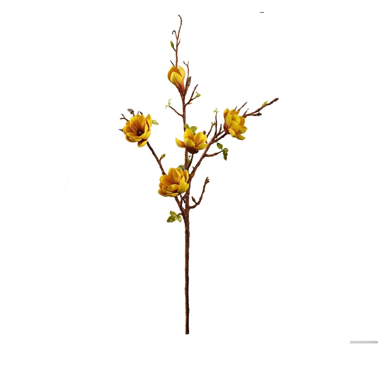 WLH Alexanders 2pcs Artificial Magnolia Flower Branches 106cm Long Stem Faux Floral Faux Bloom for Home Decor Centerpieces faux flower(Gelb)