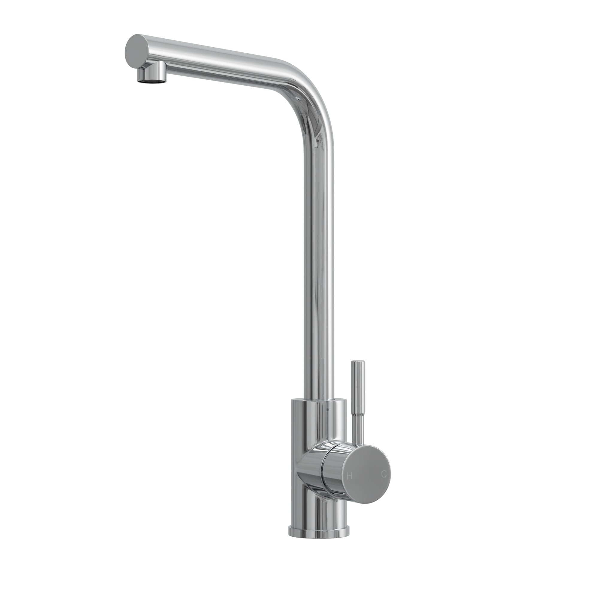 Liquida VT76CH Chrome Single Lever L Neck Swivel Spout Kitchen Mixer Tap