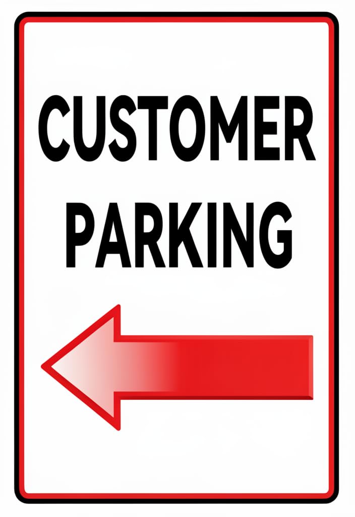 peiyeety Funny No Parking Tin Sign 12x8 Inch, Don’t Even Think About Parking in This Driveway Ever! Metal Warning Sign for Driveway, Garage, Gate, Yard, Home Decor Gift