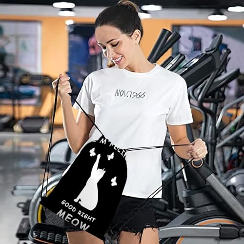 I'M FELINeE GOOD MEOWs CAT LOVERrS FUNNY Drawstring Bag For Gym4