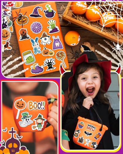 kecristv 300 Pcs Halloween Pumpkin Stickers for Kids, Bulk Crafts for Kids - image 2