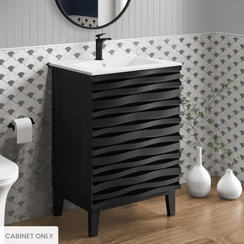 Image of Swiss Madison Cascade 24 inch Bathroom Vanity in Black Cabinet Only