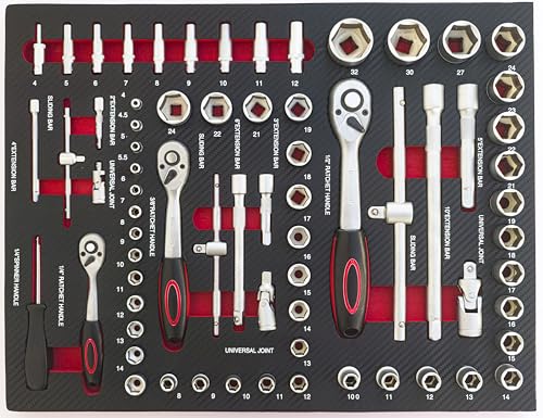 JOMAFA EDICION CARBONO - CONJUNTO MÓDULOS DE HERRAMIENTAS EVA PARA CARRO, 160 piezas - imagen 2