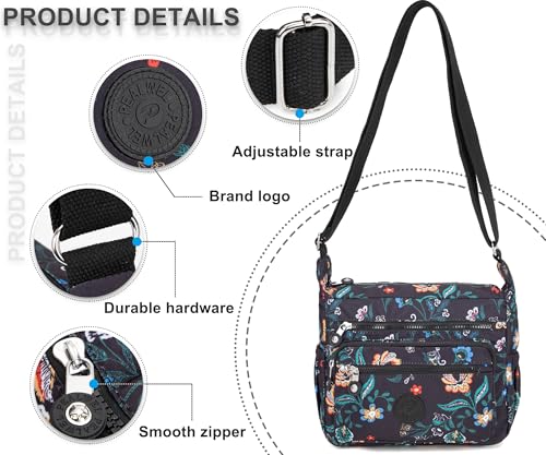 Image of Pealwel Women Shoulder Handbag Roomy Multiple Pockets Bag Ladies Crossbody Purse Tote Top Handle Satchel