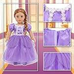 ZITA ELEMENT 6 Sets Princess Dresses for 18 Inch Dolls, 18 Inch Doll Clothes Accessories Elegant Ball Gown Outfits with 1 Crow & 1 Bow Hairband | Fits Most 18 inch Fashion Dolls