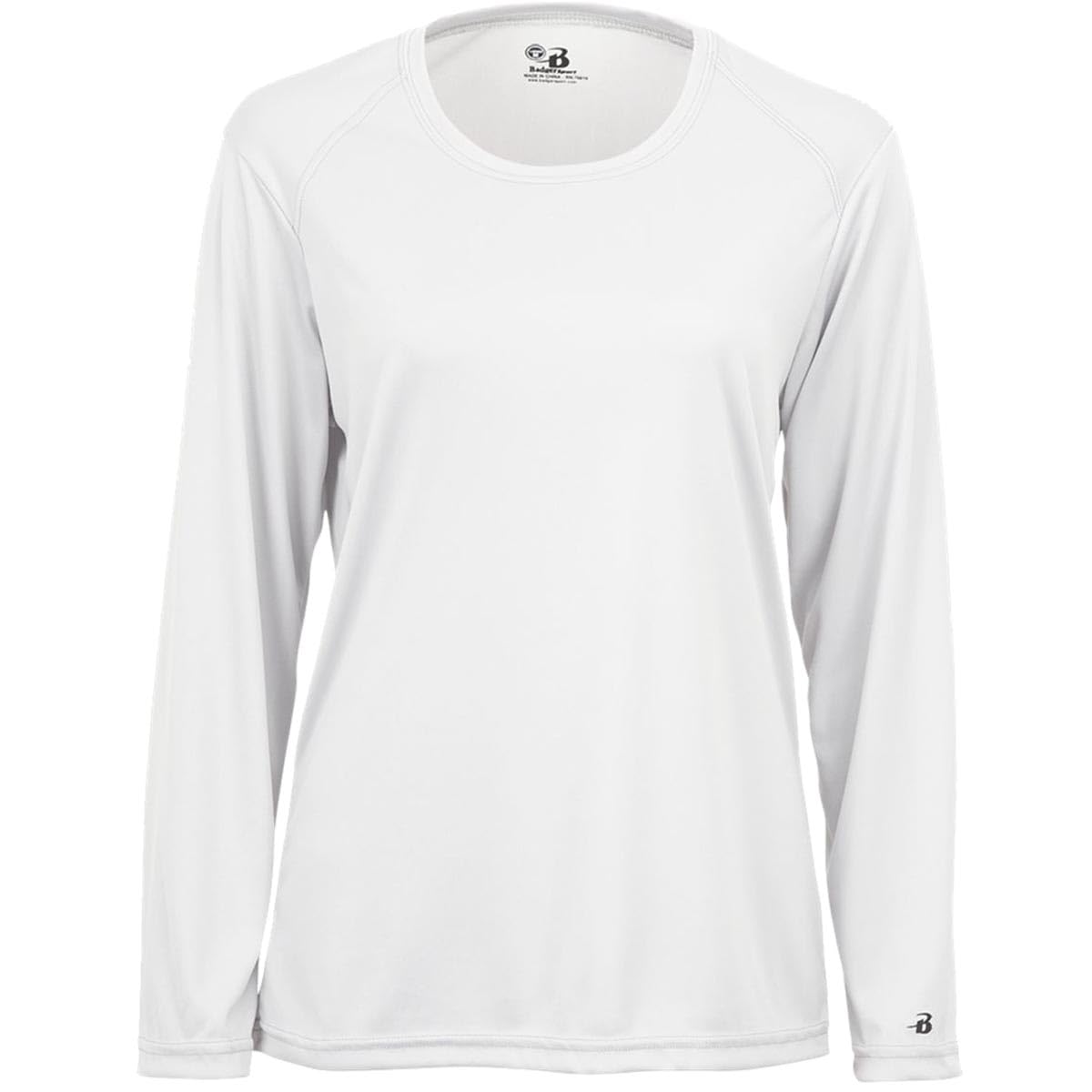 Badger Sports B-Core Ladies' L/S Tee White Large