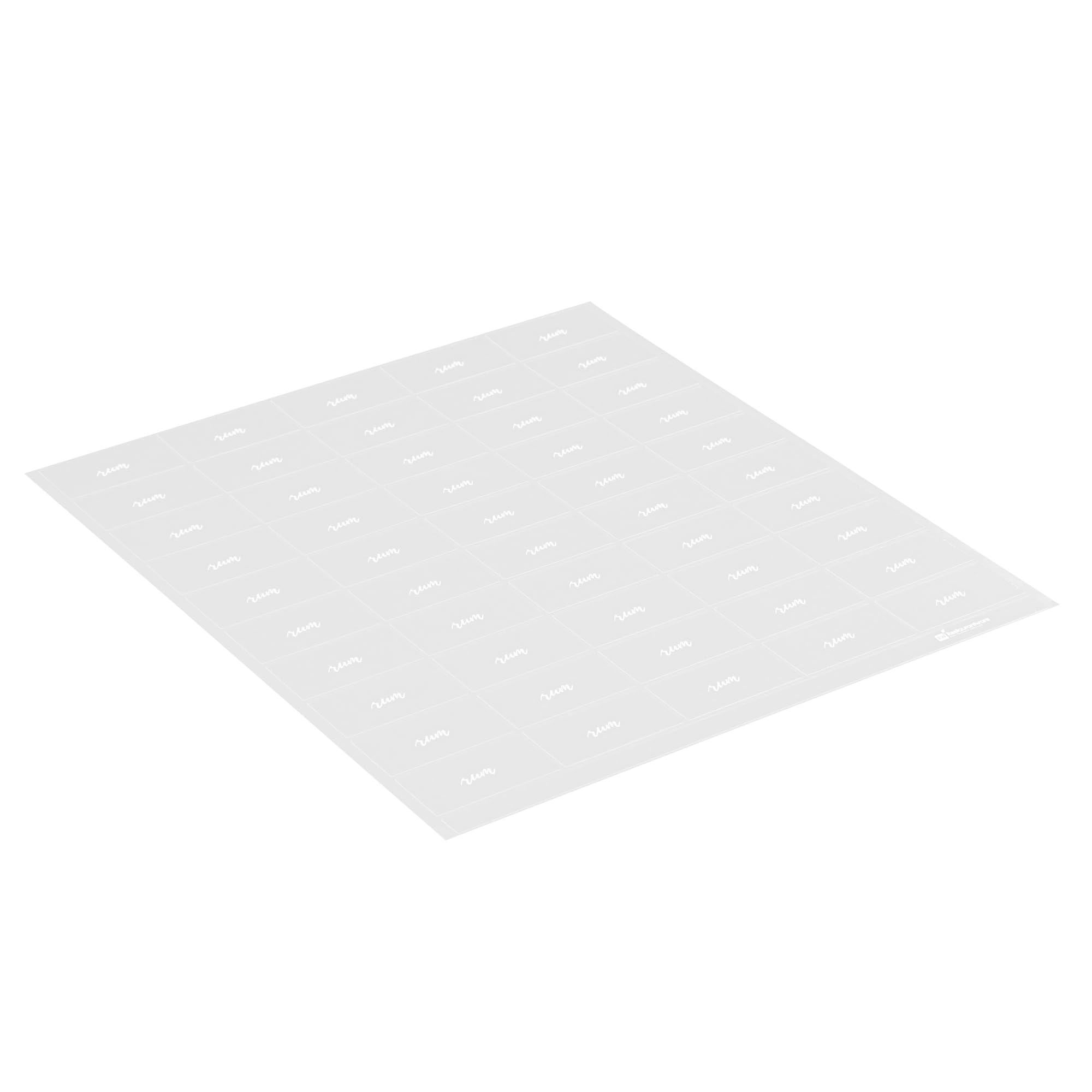 Label Tek - Etiqueta de plástico para ron, transparente con fuente blanca, resistente al agua, 5 x 2,5 cm, caja de 100 unidades