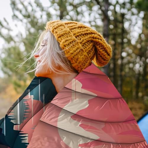 Yizheer-Sunset-Printed-Camping-BlanketLightweight-Down-Alternative-Puffy-Camping-Blanket-Packable-Outdoor-Blanket-for-CampingTraveling-Stadium-Hiking-Picnics-76-x-54