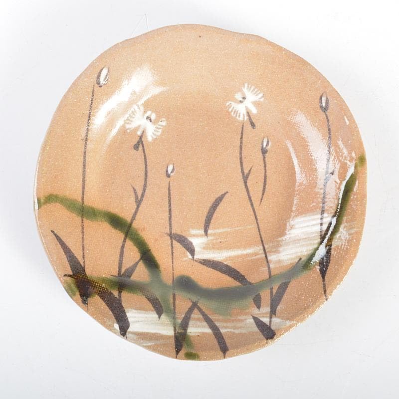 幸兵衛窯 鷺草銘々皿 5客 共箱 V 4306