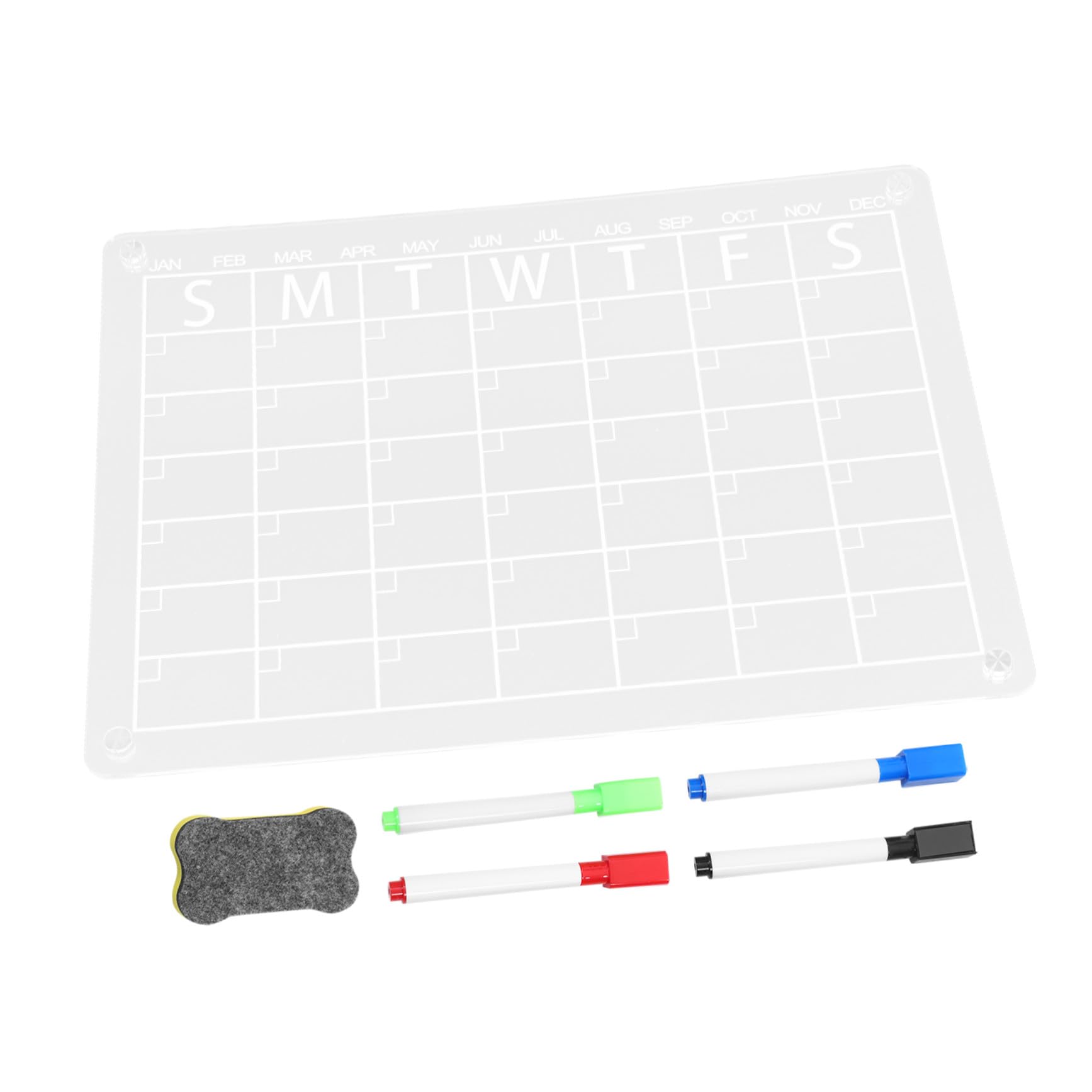 SOIMISS Tableau Calendrier Mensuel Magnétique Transparent Acrylique Effaçable à Sec pour Bureau et École Planificateur Memo Board Notes Organisateur