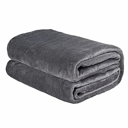 Opiniones de Cobijas matrimoniales los más recomendados. 43 PALASSI Cobija Suave y Caliente de Forro Polar, Manta para Cama, Distintos Tamaños. (Gris Oscuro, Matrimonial)