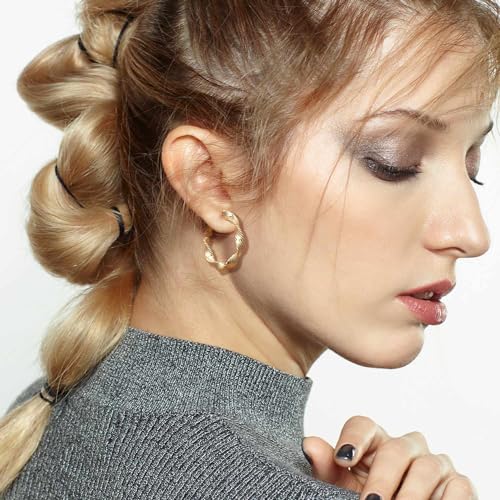 14K Gold Earrings for Women Gold Hoop Earrings for Women Twisted Mobius Hoop Earring for Womens Hoops Thick Light Radiant Hoops Earring for Womens 30mm3