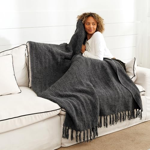 NANPIPER Knit Blanket Ultra-Soft Cozy Throw...