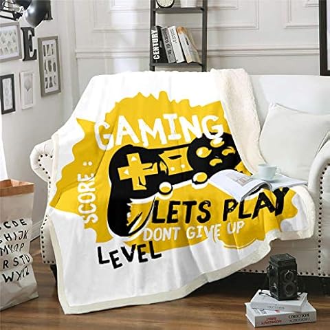 Homewish Gamer Manta de felpa para cama de videojuegos Cover