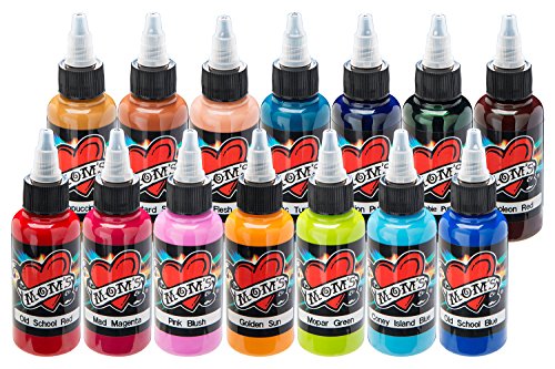 MOM'S Tattoo Ink - 15th Anniversary 14 Bottle Color Kit - 14 Bottle Set (1/2 Oz.)