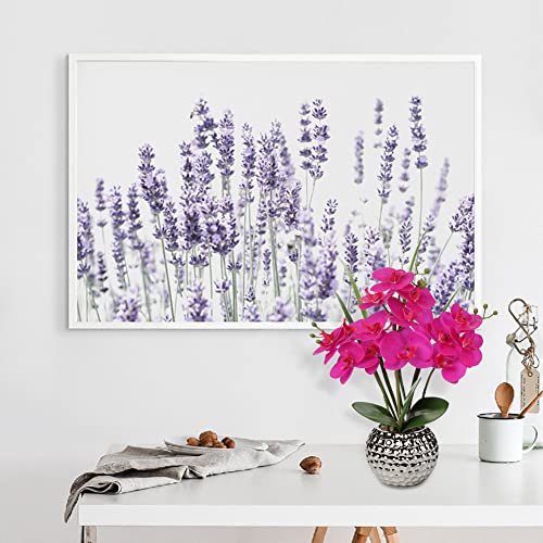 Briful Orchids Artificial Flowers, 20'' Purple Faux Orchid With Silver Vase Phalaenopsis Orchid Fake Orchid Fake Plant For Home Bathroom Table Living Room Office Kitchen Decor #TOP4