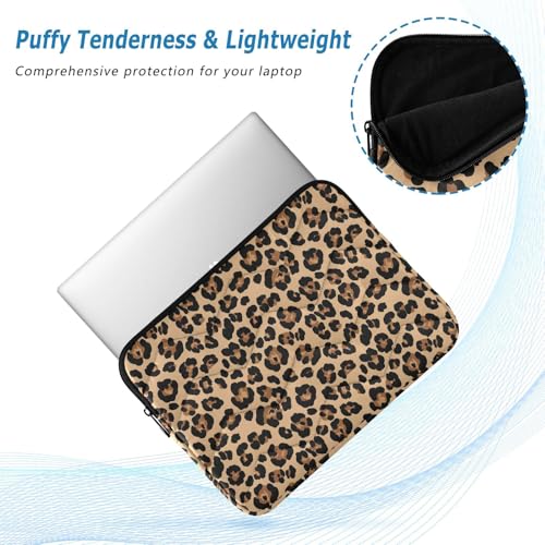 Funda para portátil 14 pulgadas leopardo marrón con cremallera miniatura 5