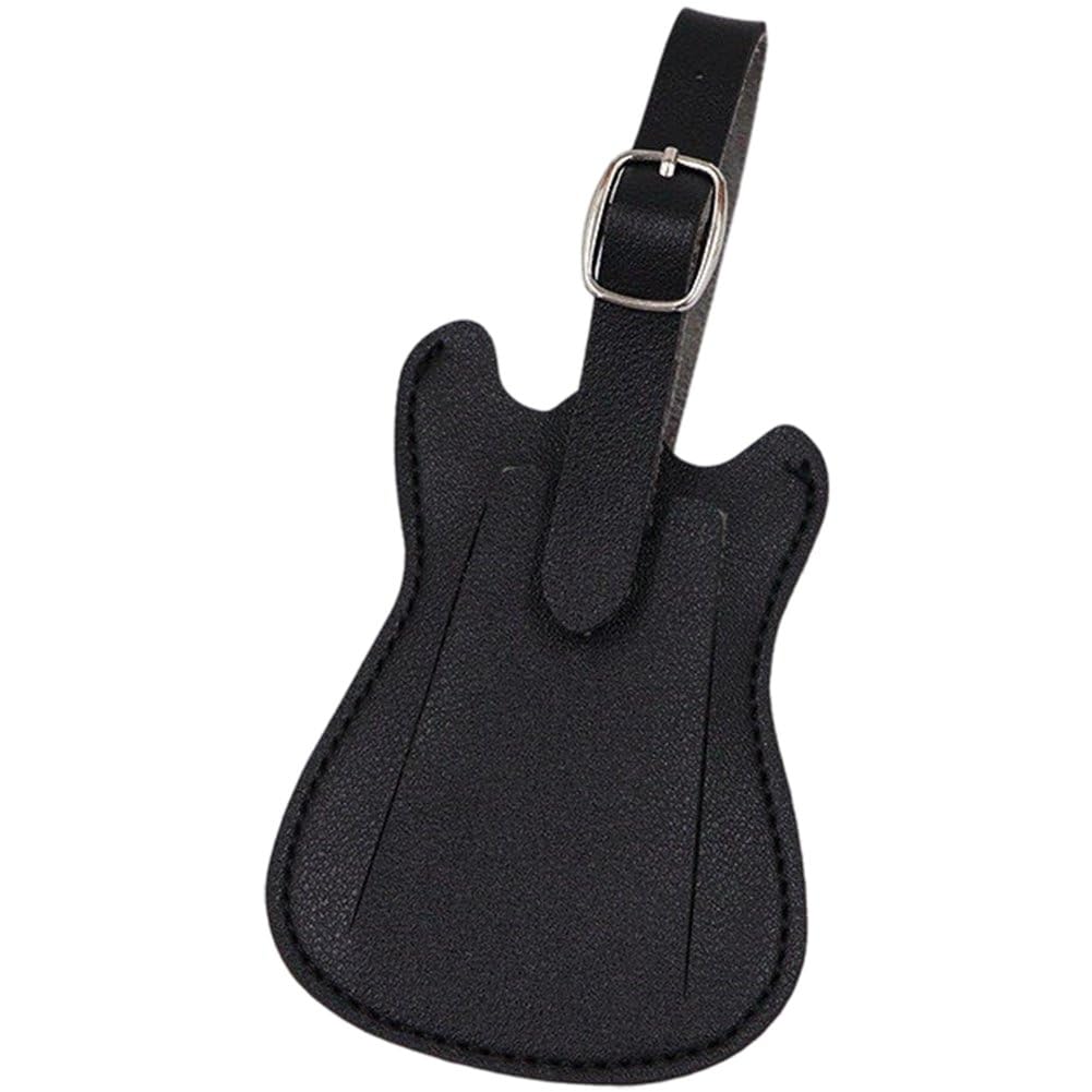 Sslvya Guitar Luggage Tag for Suitcases, Leather Baggage Tags Anti-lost Bag Tags Travel Id Label for Women Men