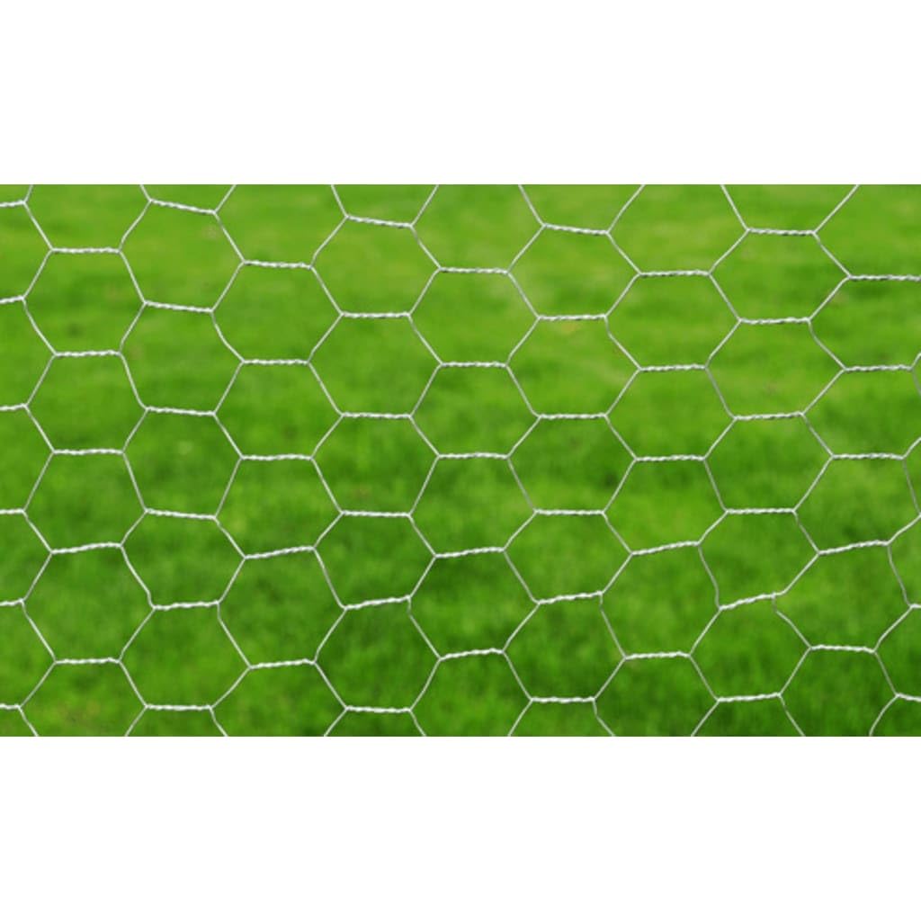 Valla de alambre para gallinas, acero galvanizado, 25 x 1 m, malla de alambre resistente para aves de corral, aviario, protección de jardín, resistente a la intemperie