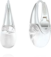 GretWal Clear Acrylic Hoop Earrings - Sterling Silver Lucite Transparent Resin Rectangle Hoops for Women