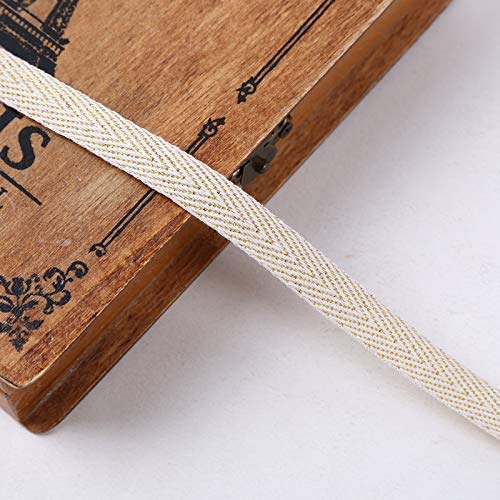 Abbaoww 50 Yard Twill Tape Ribbon Natural Color 100% Soft Cotton Herringbone Twill Tape 3/4 Inch
