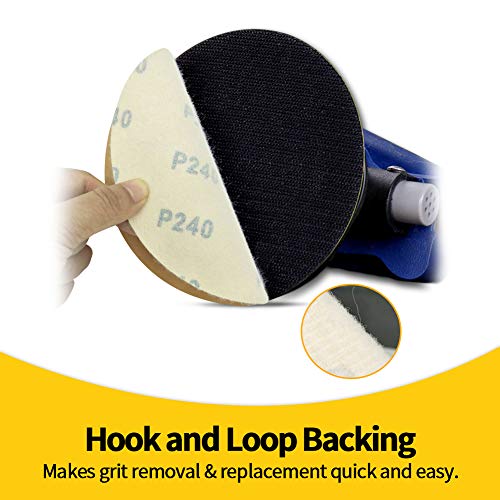 SPEEDWOX 50 Pcs 6 Inches Sanding Discs 240 Grit Dustless Hook and Loop Sandpaper for Random Orbital Sander Yellow Finishing Discs for Automotive Woodworking - Image 4