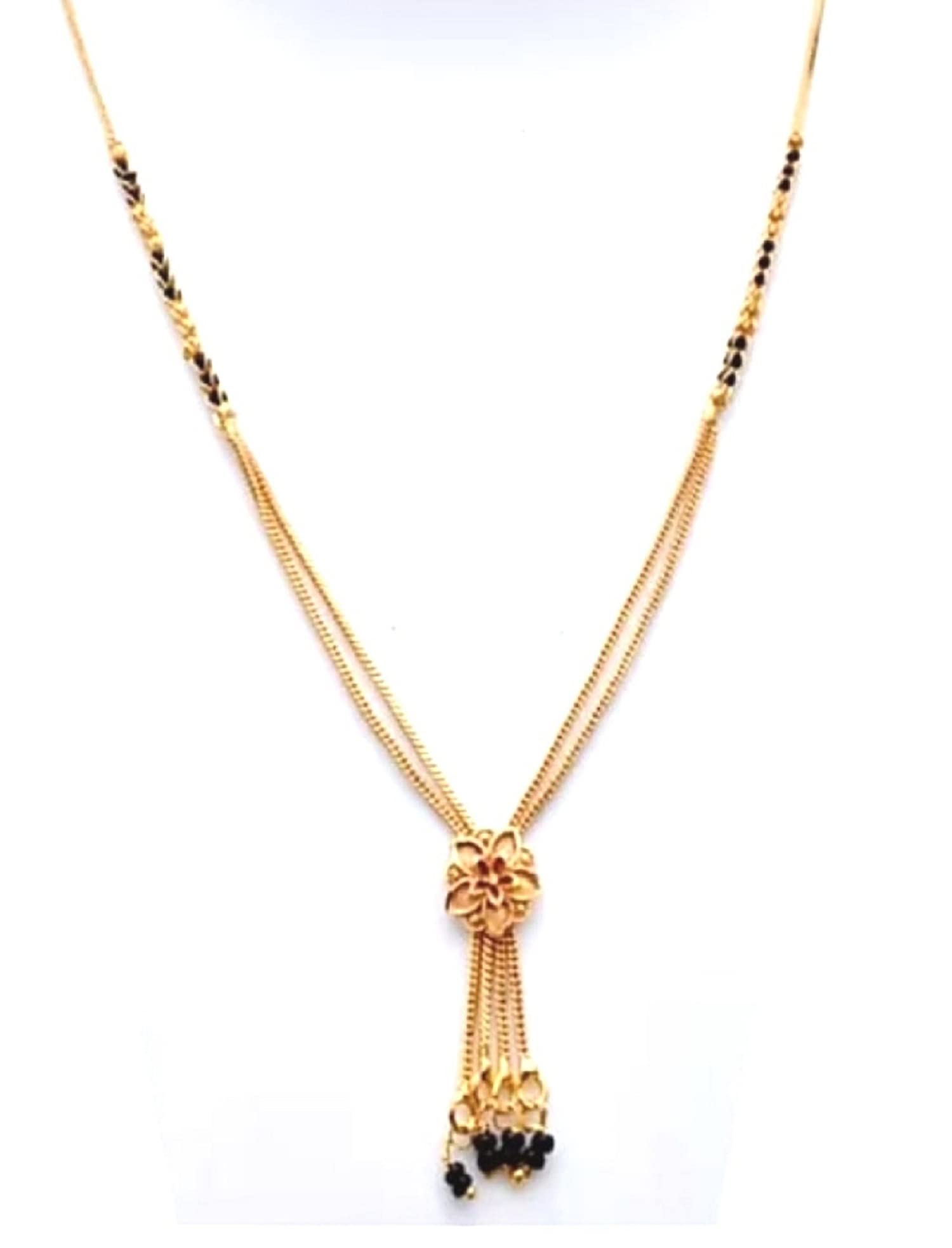 Traditional Plated Beads Mangalsutra with Golden S Hook Chain