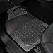 FH Group Automotive Floor Mats - Heavy-Duty Metallic Rubber Floor Mats for Cars, Universal Fit Full Set, Climaproof Floor Mats, Trimmable Floor Mats for Most Sedan, SUV, Truck Floor Mats Black