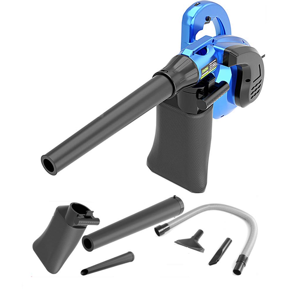 Práctico soplador y Aspirador eléctrico 2 en 1, soplador de Hojas con Cable, 3000 W y 3300 W, para la Limpieza del Coche del jardín del hogar (Varios Accesorios)