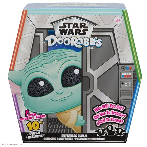 Star Wars™ Doorables Puffables Plush – Star Wars: THE Mandalorian™, 10-inch Collectible Plush Featuring Glitter Eyes, Styles May Vary, Kids Toys for Ages 3 Up by Just Play