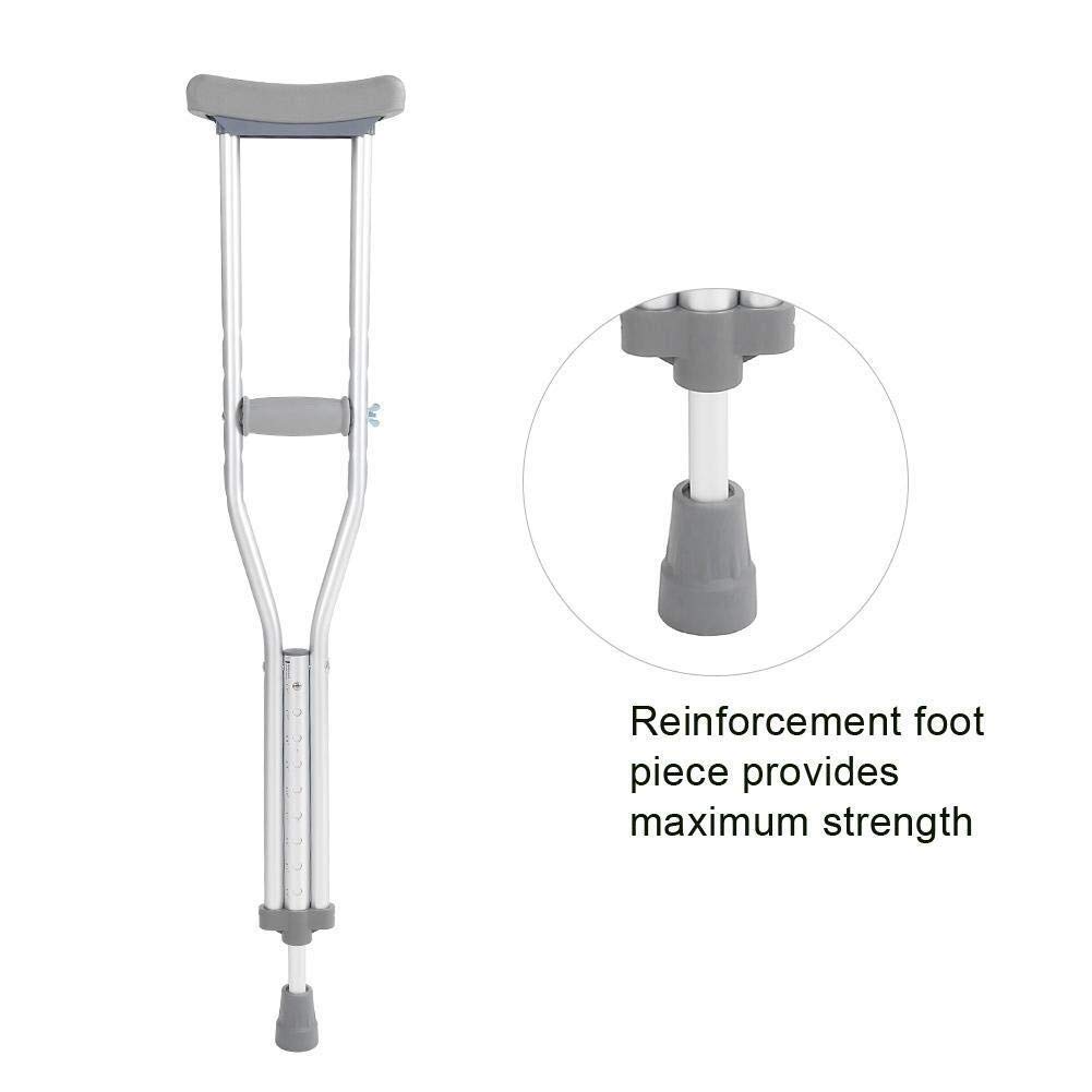 Stampella per Camminata Lunga Adulta, stampelle a Pressione in Lega in Lega di Alluminio Resistente a 102 cm con Cuscinetti Morbidi a Piedi con Impugnatura a Mano Regolabile Riduce Le stampelle di
