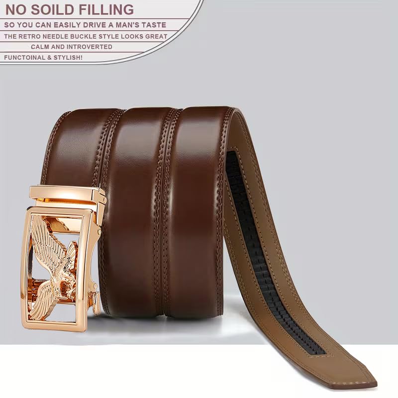 Image of WildHorn Men's Genuine Leather Belt for Men| Premium Auto-Lock Buckle | Adjustable up to 48 inch | Formal & Casual Wear | Micro-Adjust Fit | Stylish Gift Box Included