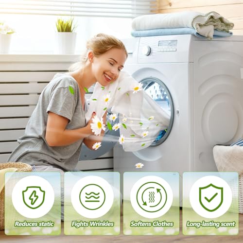 Image of 600 Count Dryer Sheets Bulk Fabric Softener Fresh Scent Dryer Sheets Naturally Softens and Removes Static Cling, Ideal for Households, Sensitive Skin