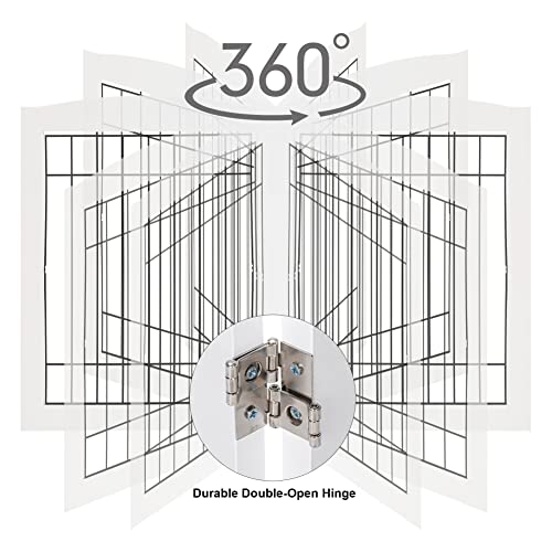 LZRS Sturdy Wood Pet Gate, Freestanding Wire Pet Dog Gate Safety Fence Indoor, Foldable Stair Barrier Pet Exercise for Most Furry Friends, Dog Gate for Stairs, Doorways, White,24″ Height-2 Panels LZRS Sturdy Wood Pet Gate, Freestanding Wire Pet Dog Gate Safety Fence Indoor, Foldable Stair Barrier Pet Exercise for Most Furry Friends, Dog Gate for Stairs, Doorways, White,24″ Height-2 Panels