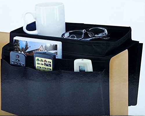 FineLife Products Armrest Organizer; Black; 6 Pocket Organizer Fits Any Sofas or Armrest