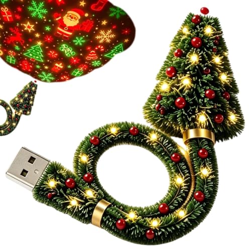 Proyector de techo para árbol Navidad, Lámpara de Proyector de Navidad USB