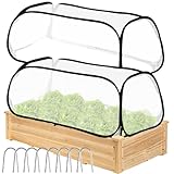 2PACK Garden Covers for Raised Beds, 45' X 22' X 16' Garden Row Plants Cover Accelerator, Freeze Protection Greenhouse Cover for Raised Garden Beds Protecting Seedlings Fruits Vegetable Rows