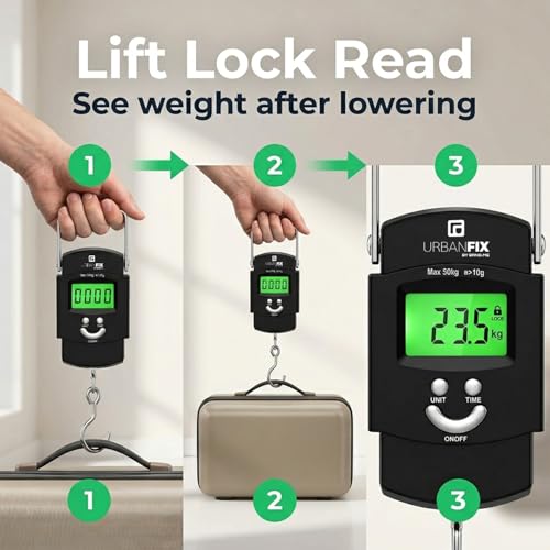 Image of Electronic 50Kgs Digital Luggage Weighing Scale - Black | Bag Weighing Scale for Luggage | Spring Balance | Weight Machine for Luggage