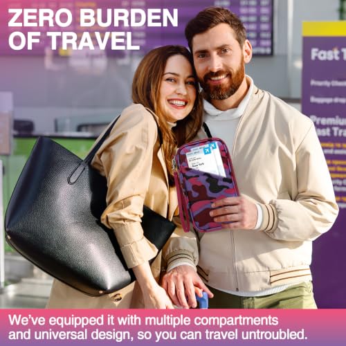 Image of Passport Holder Family, Women Rfid Blocking Passport Wallet, Travel Essentials Premium Wallets, Waterproof Passport Holders Bag for Men Traveling, Travel Document Organizer Credit Cards Case