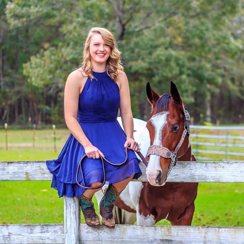 Women's Knee Wedding Guest Dress Country Bridesmaid Dress Halterneck Chiffon Short Homecoming Dress3