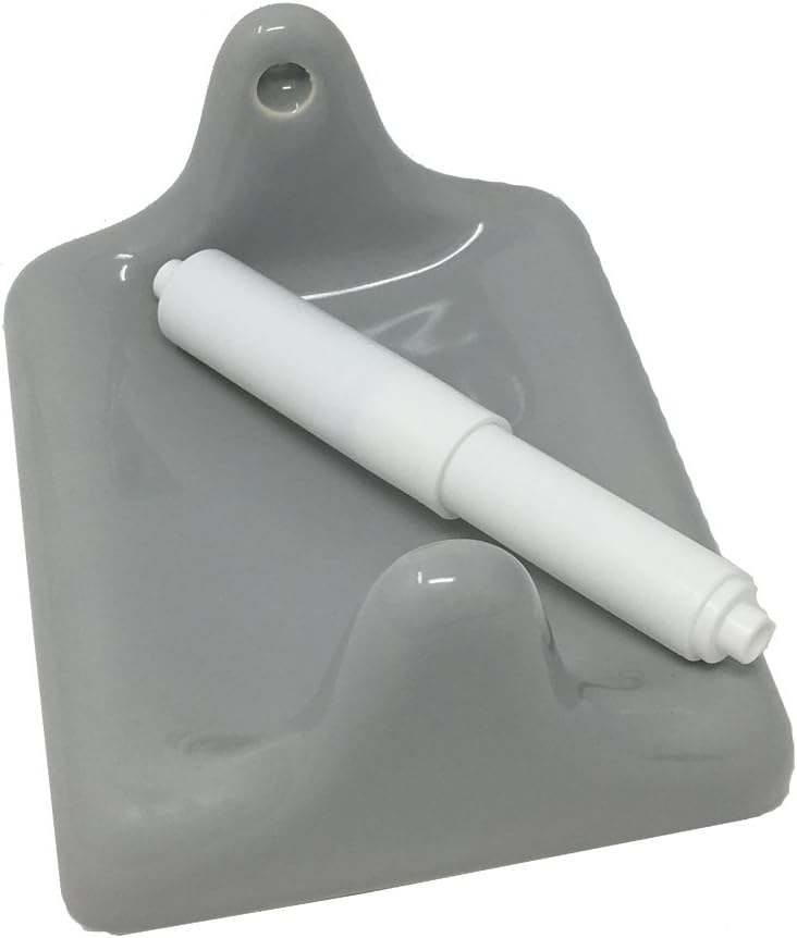 Vogue Tiles 5-Piece Retro Gray Glazed Ceramic Bathroom Grey Accessory Kit