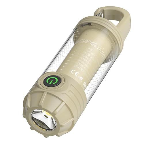 Korekaou LEDランタン 充電式 キャンプ 懐中電灯 小型 多機能 6つ点灯モード 超高輝度 1200mAh大容量 IPX4防水 フック付き携帯型 アウトドア キャンプ 登山 夜釣り 防災 停電 緊急 (カーキ)