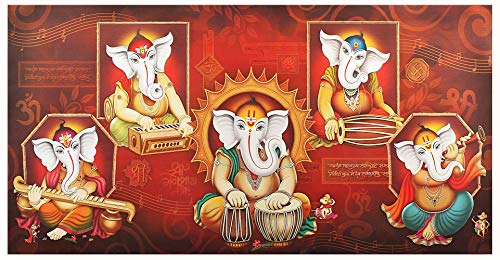 Poster Ganesha haute impression multicolore d'art vertical lot de 2