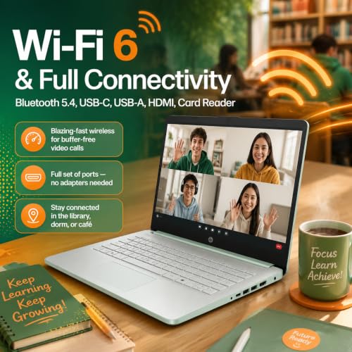 Image of HP 14 Laptop for Students and Home Use, Intel Processor N150, 16GB RAM