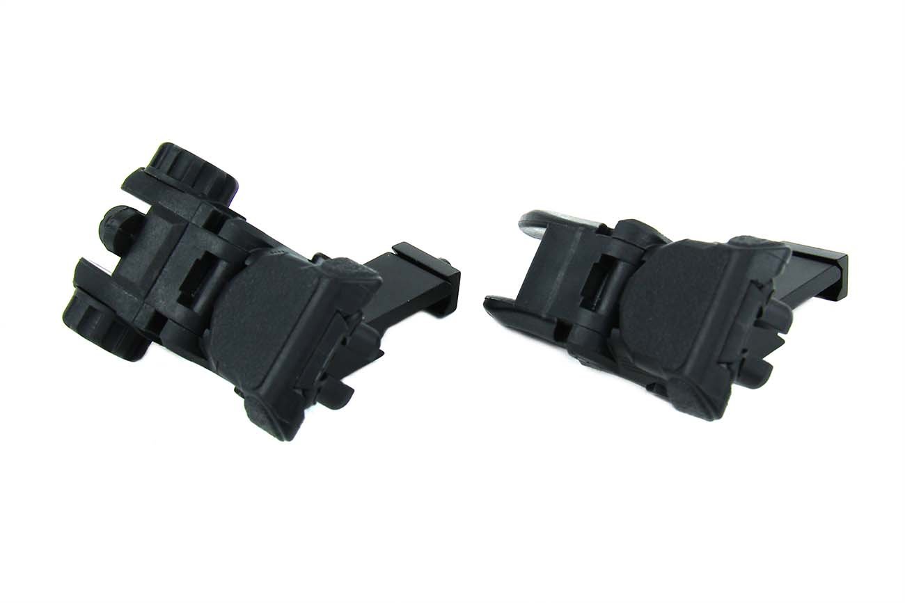 TacFire 45 degree Offset Low Profile Polymer Flip-Up Front & Rear Sights, Black