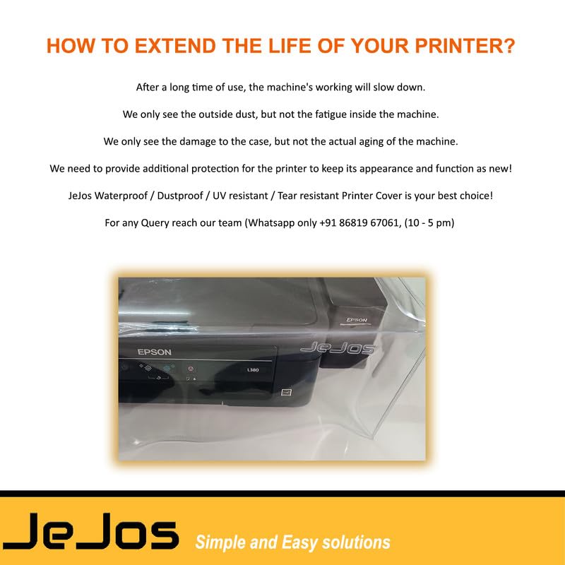 Image of Dust Cover For Epson Ecotank L3260 L3560 L4260 L3256 L3252 L3251 L3250 L1250 L3210 L3211 L3200 L3216 Colour Printer Cover(Water Proof Protective Cover),Black