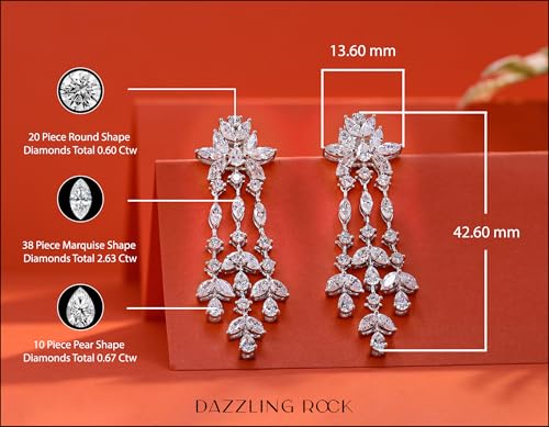 Dazzlingrock Collection 18K Solid White Gold Marquise with Pear & Round White Diamond Festoon Choker Necklace, Luxury Statement Jewelry for Women, 23.03 Cttw (E-F Color, VS1 Clarity, HRD Certified) - Image 6