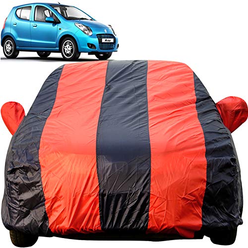 Image of Autofact Car Body Cover for Maruti Astar (Mirror Pocket, Premium Fabric, Triple Stiched, Fully Elastic, Red /Blue Color)
