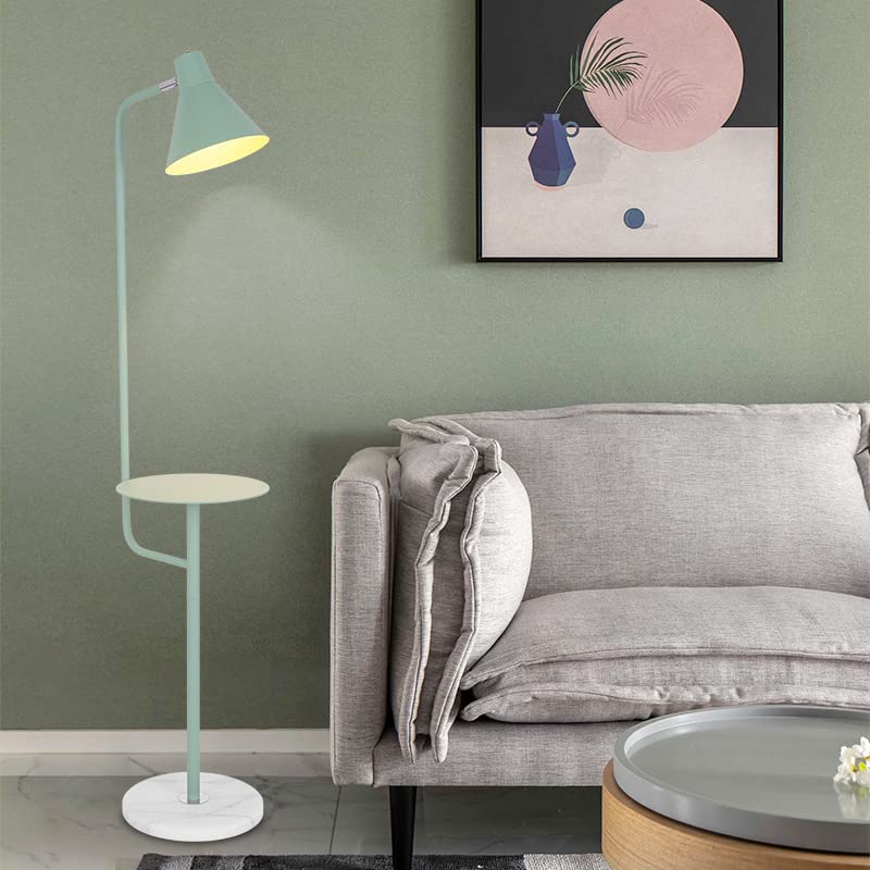 Lámpara de pie con estante de elegante estructura metálica moderna y minimalista 4